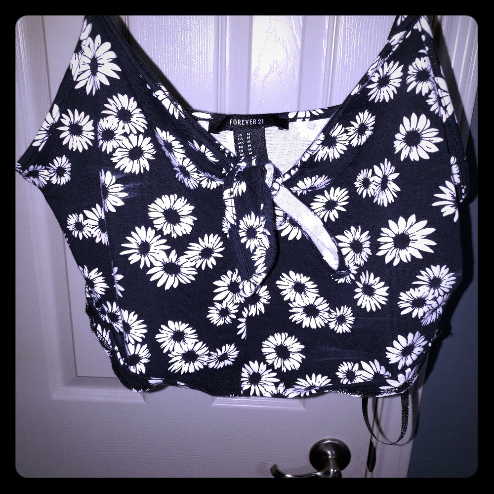 Daisy crop top floral boho summer bow